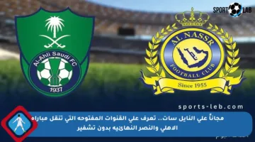 مجاناً على النايل سات.. تعرف على القنوات المفتوحة التي تنقل مباراة الأهلي والنصر النهائية بدون تشفير